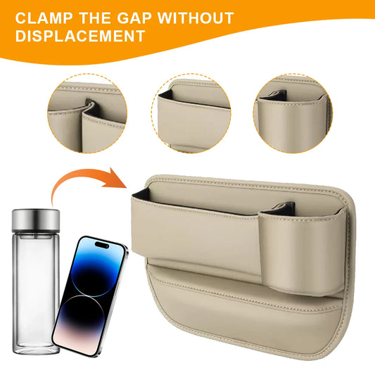 Car Seat Organizer Leather Multifunction Console Crevice Filler Car Interior Storage Pocket Car Seat Side Drink Phone Holder