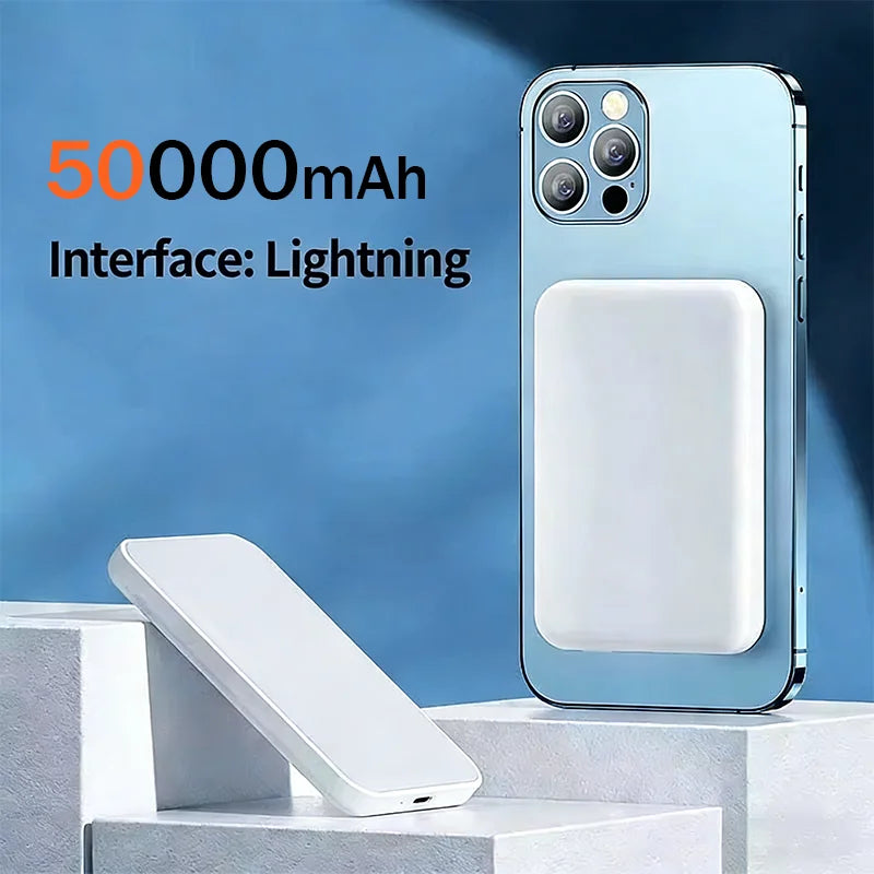 50000mAh Magnetic Power Bank Wireless PD 22.5W Fast Charger For Magsafe Portable Auxiliary Battery For iPhone 17 16 15 14