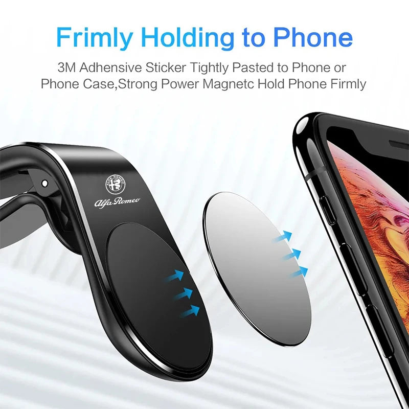 Magnetic Car Phone Holder Metal Stand Accessories For Alfa Romeo 147 159 Giulietta GT 4C Giulia 156 Tonale Mito Stelvio Volante