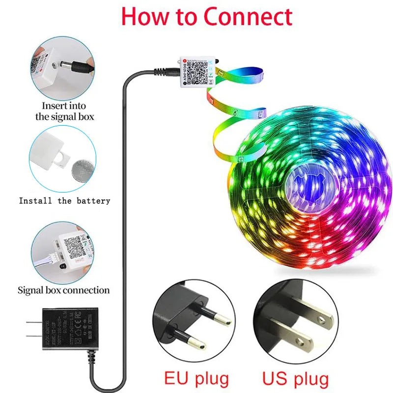 DC24V RGB Led Lights for Room 10m 20m 30m Music Sync Led Strip Lights Flexible Ribbon Tape for Room Bedroom Decor TV Backlights