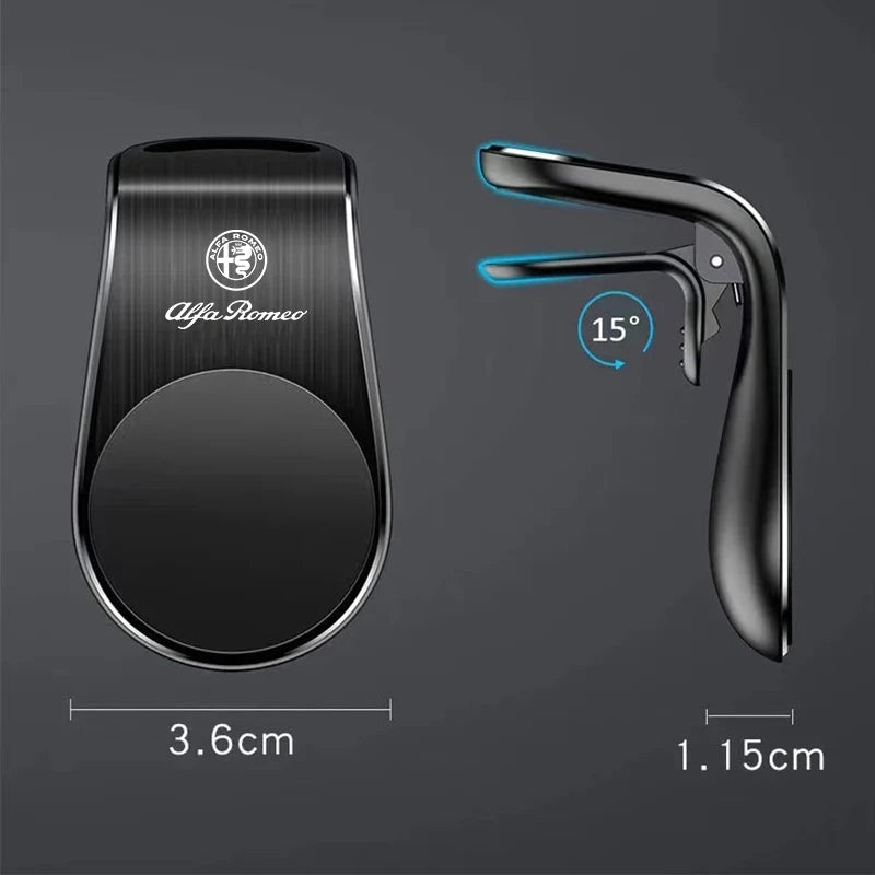 Magnetic Car Phone Holder Metal Stand Accessories For Alfa Romeo 147 159 Giulietta GT 4C Giulia 156 Tonale Mito Stelvio Volante