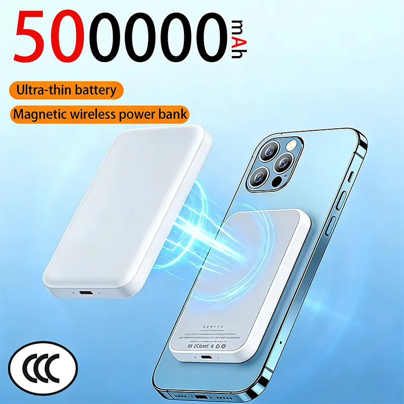 50000mAh Magnetic Power Bank Wireless PD 22.5W Fast Charger For Magsafe Portable Auxiliary Battery For iPhone 17 16 15 14