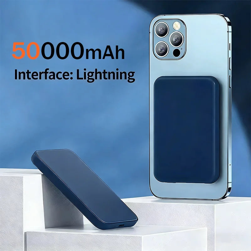 50000mAh Magnetic Power Bank Wireless PD 22.5W Fast Charger For Magsafe Portable Auxiliary Battery For iPhone 17 16 15 14
